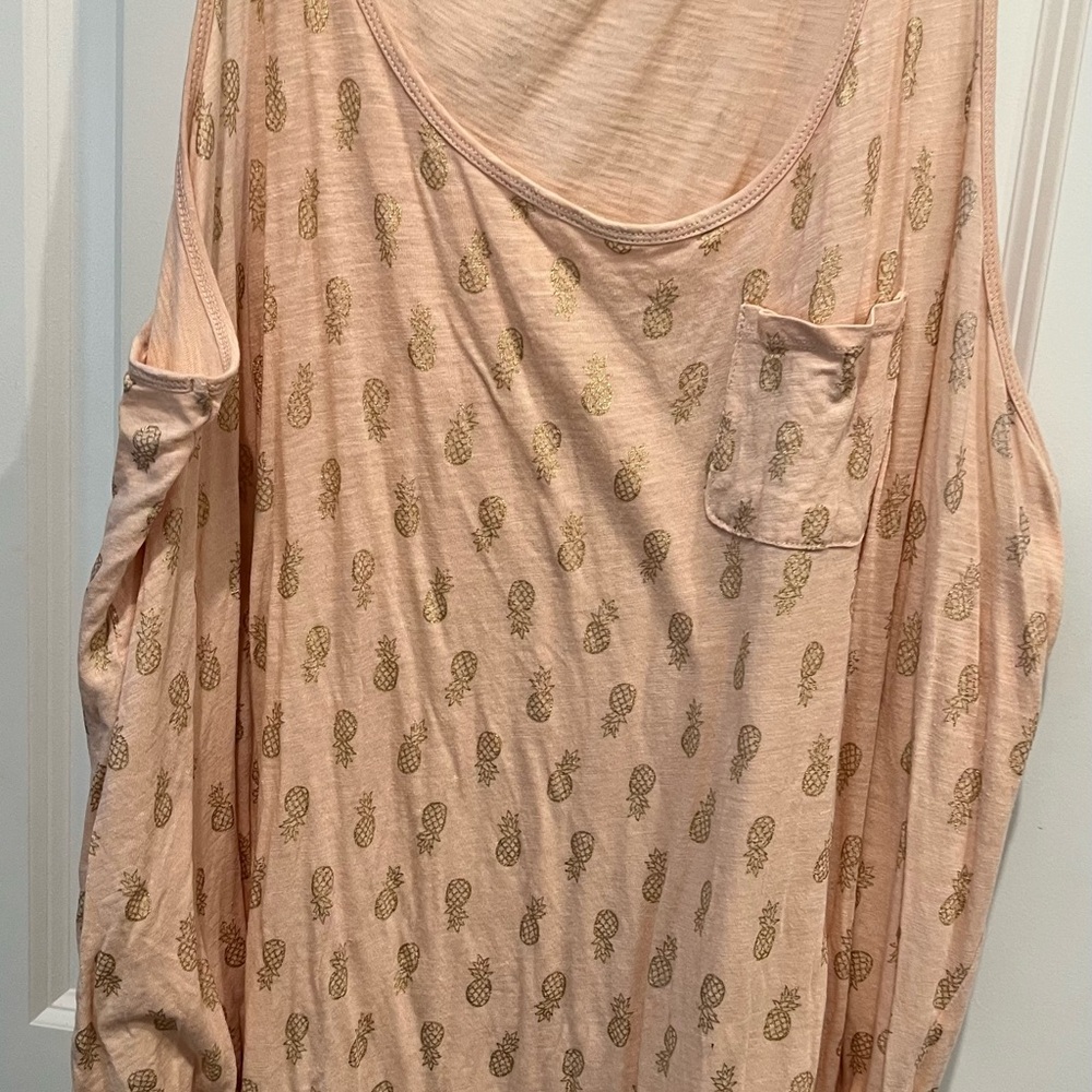 Light pink Pineapple Print Women's Top